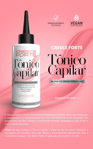 Tônico Capilar Cresce Forte Groove Professional 60ml