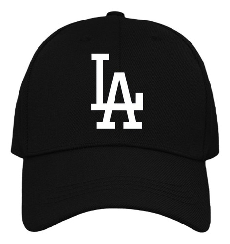 Gorra Negra Los Angeles Logo Terciopelo Beisbol Ajustable
