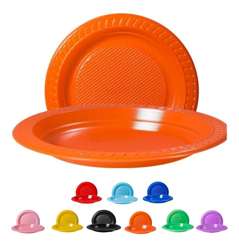 Plato Playo Descartable Plastico Fiesta X 24 Uni Cotillon