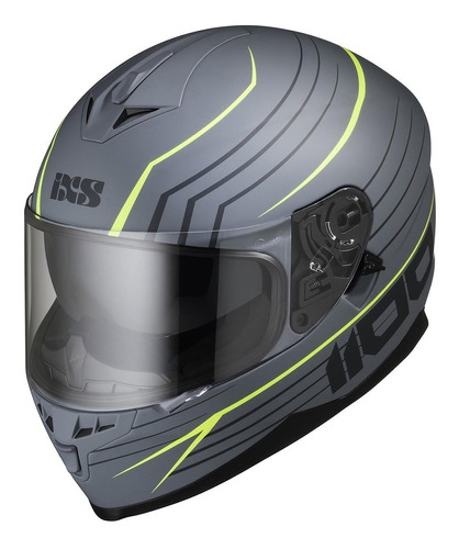 Casco Cerrado Moto Ixs 1100 2.1 Gris/ Hi Vis Lente Interno