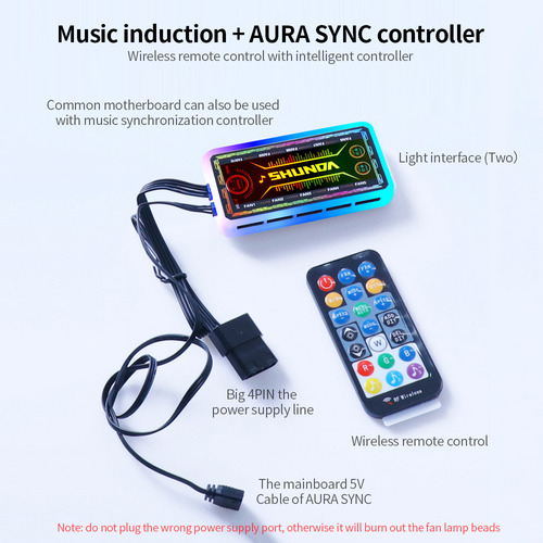Js Controlador De Ventiladores Music Rhythm + Aura Sync Con