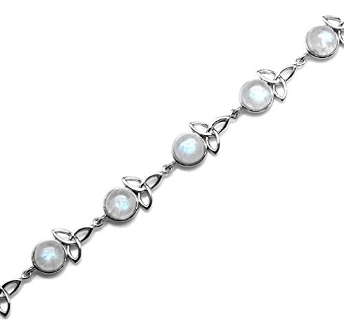 Triqueta Silvershake Natural Moonstone 925 Plata Esterlina