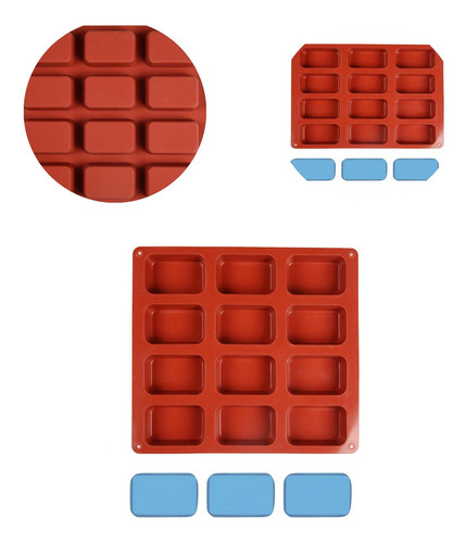 Molde Antiadherente De Silicona E De 12 Cavidades Para El Ho