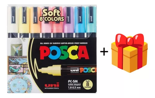 Marcadores Posca PC-5M x 8 Colores Pasteles