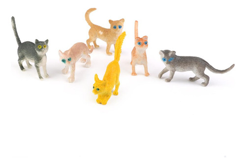 De Gato Realistas De 12 Piezas De Plástico Para Niños,