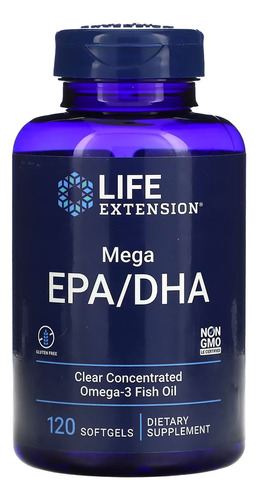 Life Extension Mega Epa / Dha 120 Cáps Salud Corazon Eeuu