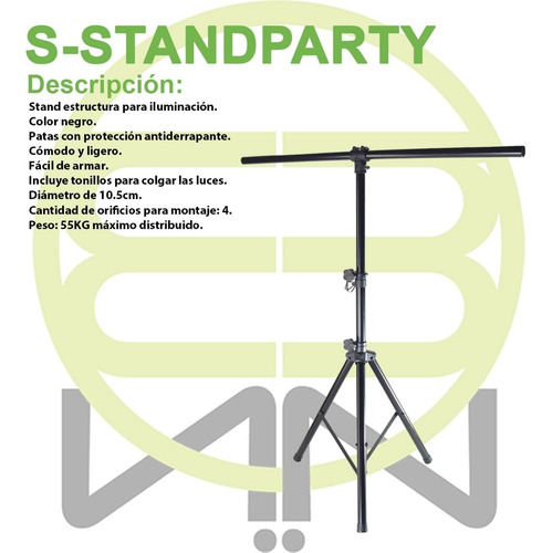 Imagen 2 de 6 de Stand Tripie Pedestal Para Luces Par Led Profesional C/funda