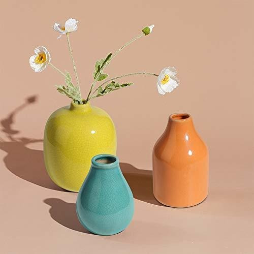 Imagen 4 de 6 de Set De 3 Jarrones Decorativos Pequeños Cerámica Modernos
