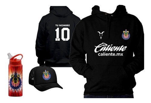 Paq Chivas Niño Sudadera, Gorra, Botellas, Y Cubrebocas