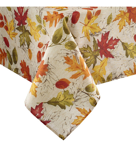 Mantel Estampado De Hojas De Otoño 152 X 305 Cm Rectangular