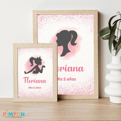 Kit Imprimible Silueta Barbie - Personalizado