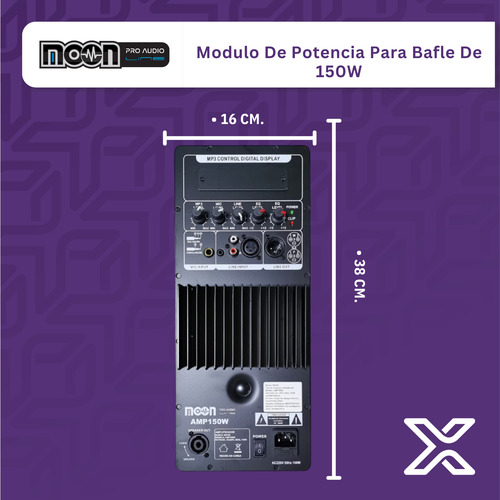 Módulo Amplificador Para Parlantes Y Bafles 150w Rms Amp150 Negro 150 W