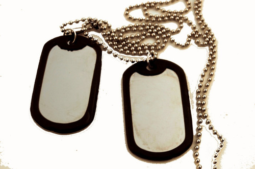 Cordão Placa Identificação Exército Dog Tag Aço Inox Li