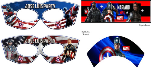 Kit Imprimible Candy Bar Capitan America2020 Incluye Regalo
