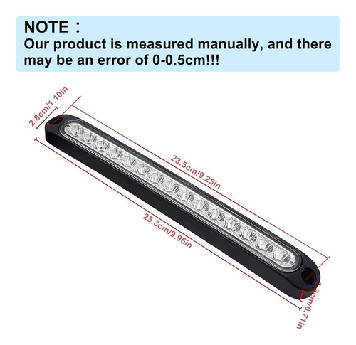 2 Piezas Ip65 10 15 Led Barra De Luz Trasera De Fre 3148225