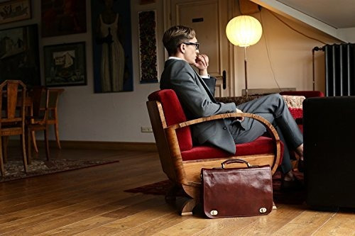 Portafolios De Piel Bolsa De Computadora Portatil De Piel A