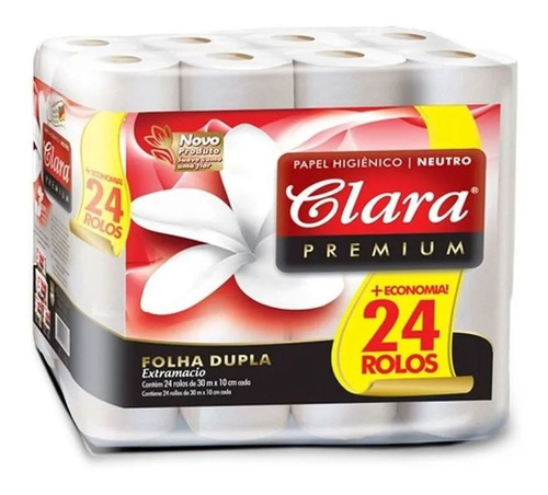 Papel Higiénico Clara Doble Hoja Premium 30m X24 Tcs