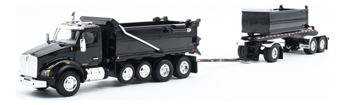 Camión Escala 1/64 Kw T880 Dump Truck Volteo Remolque Rogue Color Negro