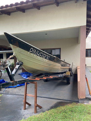 Barco Tupi Borda Alta Com Motor 25 Hp E Carreta