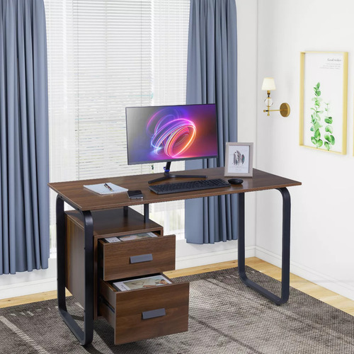 Mesa De Estudio De Oficina Minimalista Guogo Escritorio Con Dos Cajones Estudio Para Oficina En Casa