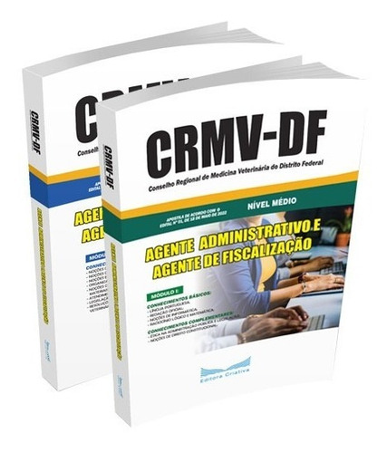 Apostila Crmv-df 2022 - Agente Administrativo E Agente De Fiscalização, De Professores Especializados., Dois Volumes. Editorial Criativa, Capa Dura, Edição 1 Em Português, 2022