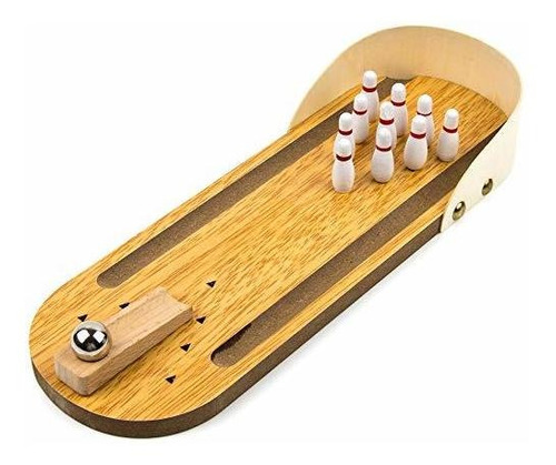 Mini Juego De Bolos De Madera Material Premium Seguro N...