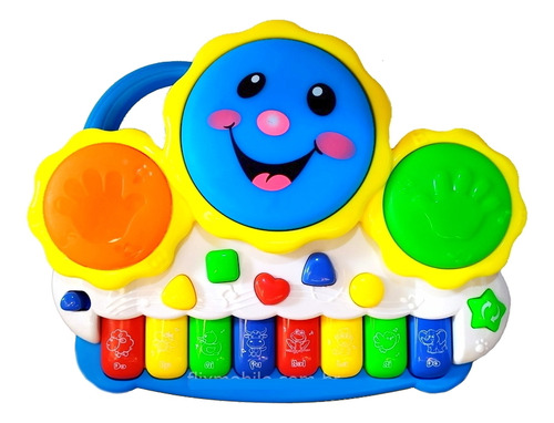 Brinquedo Pianinho Musical Baby Infantil Som Bichos Tambor