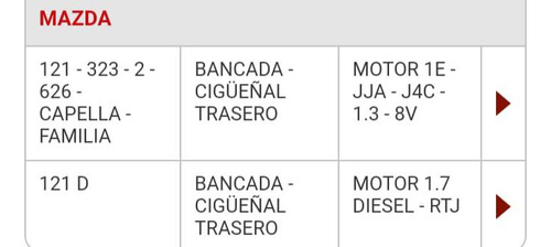Reten Motor Mazda 2 121 323 626 Capella Familia Cod 8009