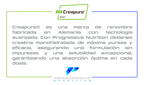 Creatina Monohidratada Calidad 100% Creapure® 200 Porciones Sin Sabor