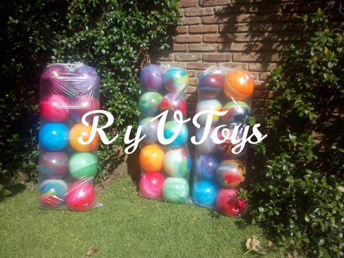 Imagen 3 de 9 de 10 Pelotas Playa Goma 25 Cm Alto Pvc Souvenirs Fiestas Jueg