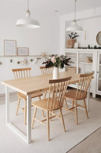 Sillas Dejaus Windsor Set De 4 Para Comedor - Madera
