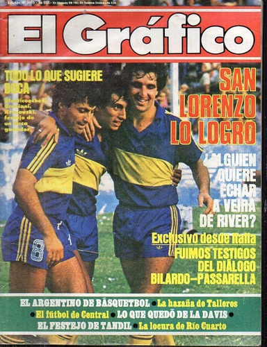 Revista El Grafico 3415 San Lorenzo Boca 19 Marzo 1985