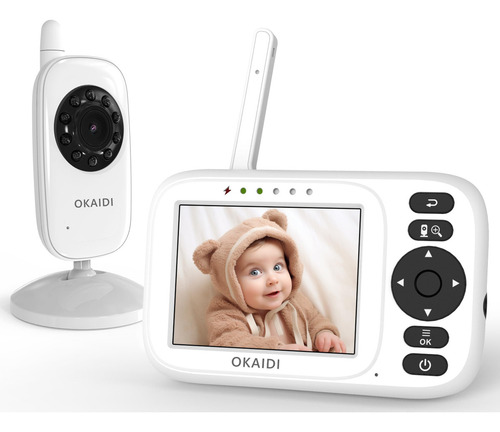 Monitor De Vídeo Para Bebés Okaidi De 3,2 Pulgadas Con Cámar