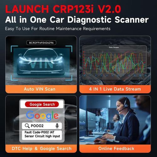 Escaner Automotriz Launch X431 Crp123i 4 Sistemas + 7 Funcio