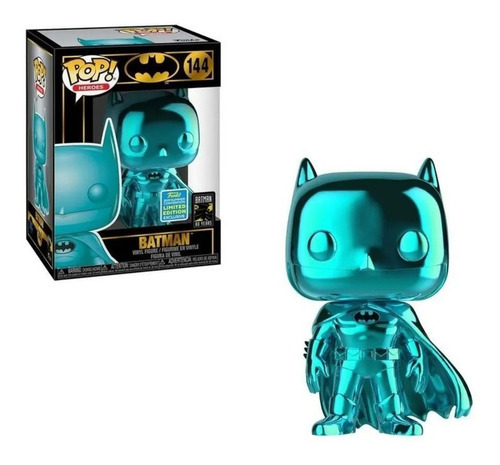 Funko Pop Batman Chrome Teal Blue Sdcc Shared W/ Protector