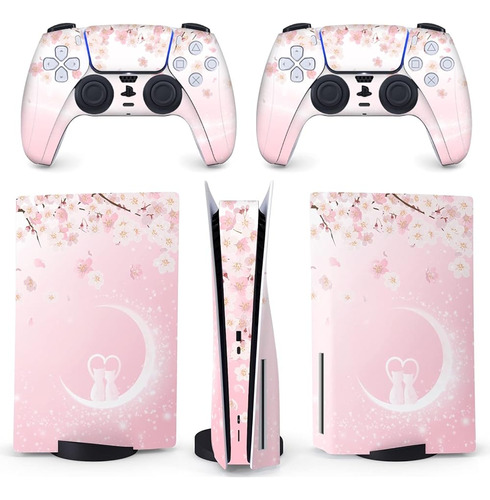 Belugadesign Sakura Cat Skin Ps5 | Anime Luna Corazón Cerezo