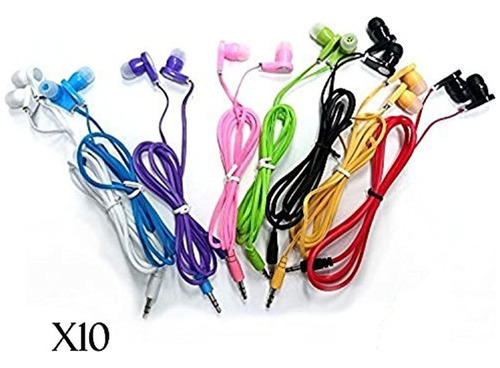 Justjamz 10 Pack 35mm Stereo In Ear Auriculares Ergonomicos