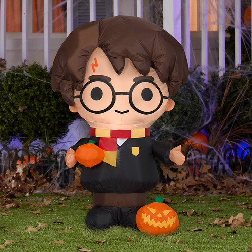 Harry Potter Inflable Con Calabaza Gemmy Airblown