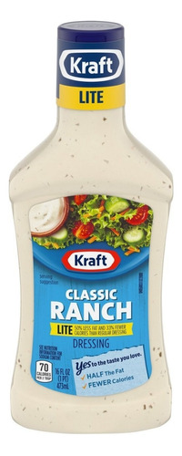 Aderezo Kraft Classic Ranch Light Menos Calorías Importado