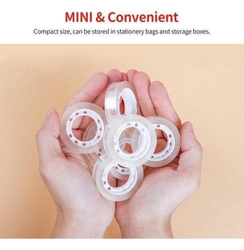 5 Unidades De Cinta Adhesiva Transparente De 18 Mm X 30 PuLG