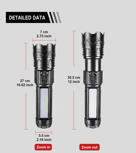 Linterna Recargable Ultra Potente Largo Alcance 15000mah