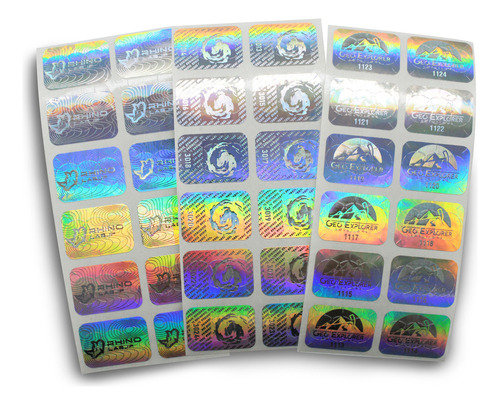 1000 Hologramas Seguridad Metalizados Logo Personalizado Color Plata Diseño Impreso Personalizada