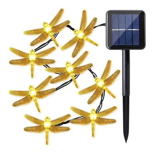 Imagen 3 de 4 de Luz Navidad Guirnalda Libélula Solar De 50 Luces Led Xl Pro