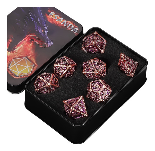 7 Piezas De Dados De Juego De Rol Para Dnd, Estampado De Dra