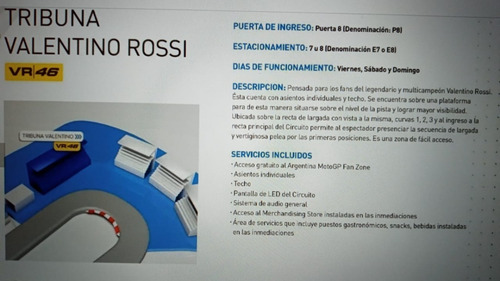 Imagen 4 de 5 de Par De Entradas Motogp (tribuna Valentino Rossi)