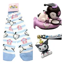 Comprar Media Hello Kitty Pochacco Mas Kuromi Llavero Mas Figura Combo Medias Mas Llavero Mas Muñequito Unico