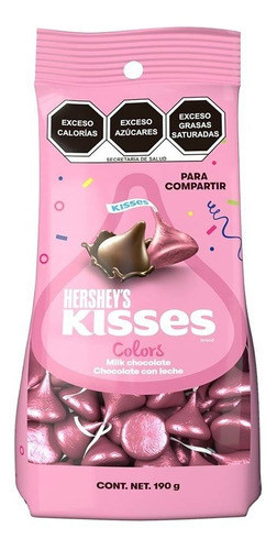 Hershey's Kisses Chocolates Fiesta Colors Rosa Bolsa 190 Grs