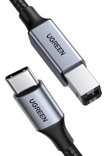 Cable De Impresora Usb C A Usb B 2.0 Ugreen De 3 M Con Reves