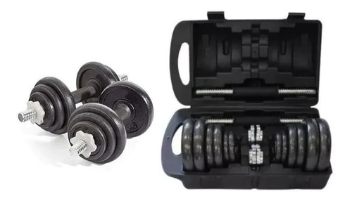 Imagen 2 de 5 de Kit Pesas Mancuernas 20 Kg 40 Lb Gimnasio Portátil + Estuche