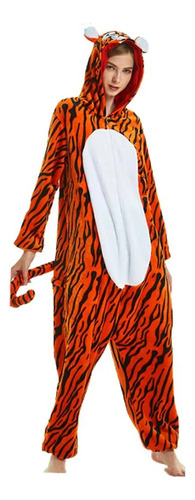 Pijama Cálido De Invierno Con Forma De Tigre Saltarín Con Un